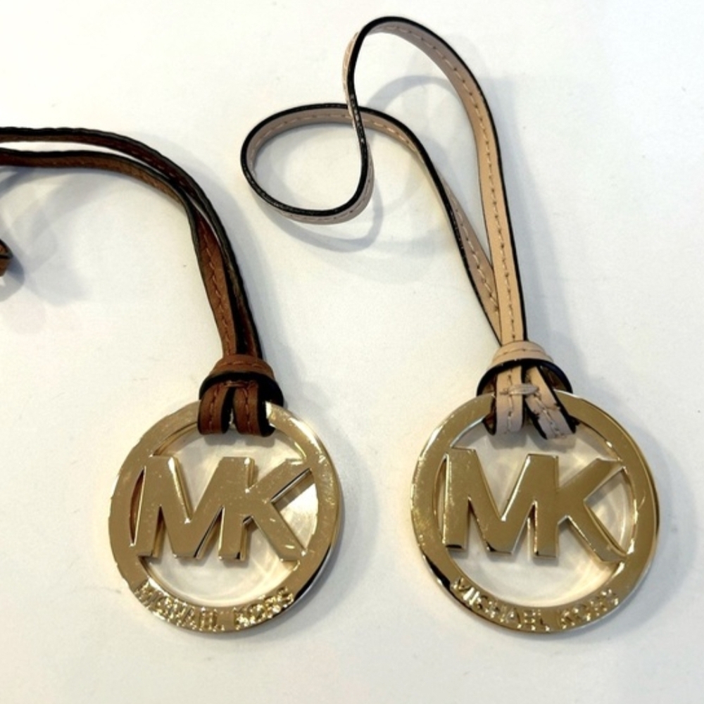 Michael Kors MK Gold Logo Bag Charm Your Choice Color